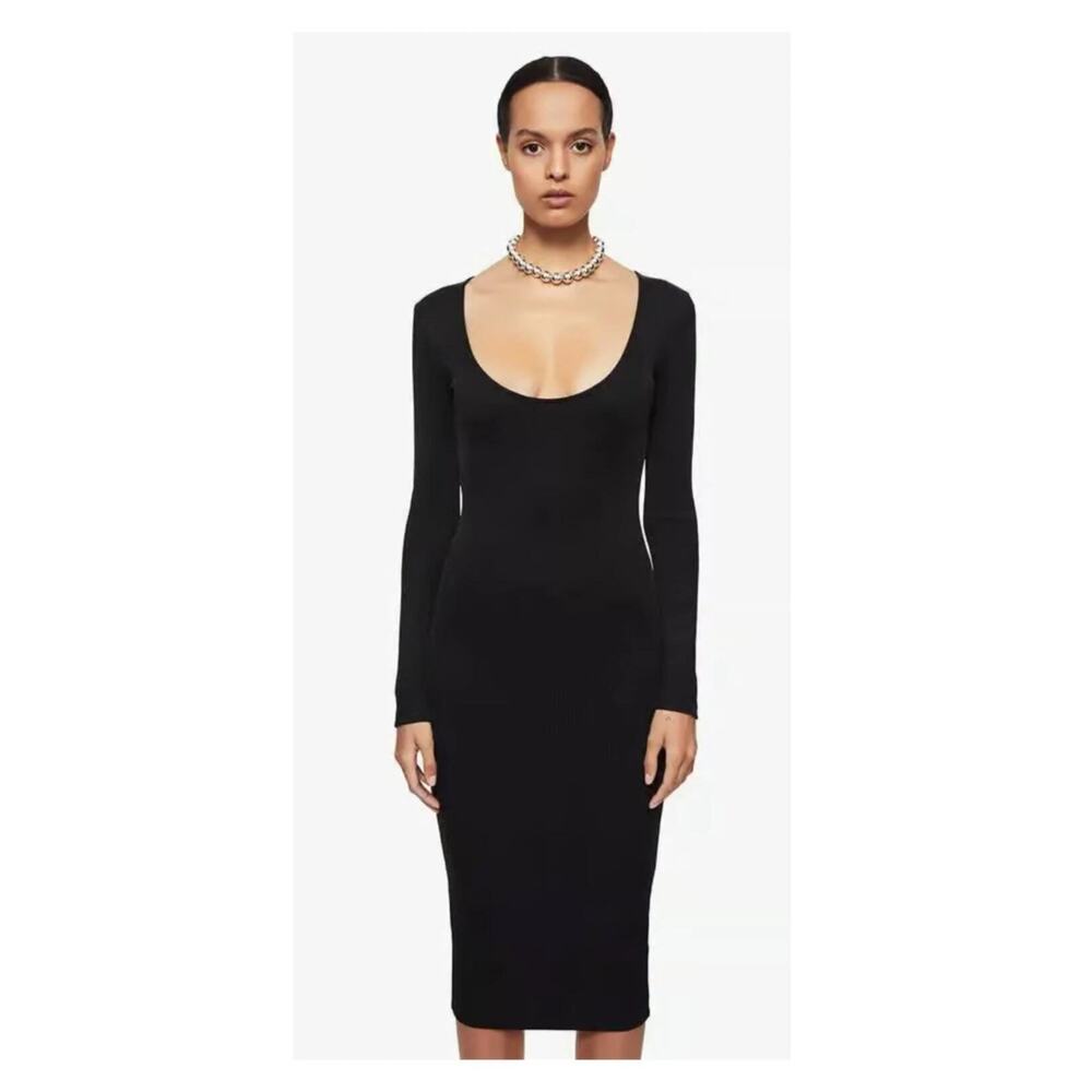 ANINE BING Montana Ribbed Midi Dress Size Medium